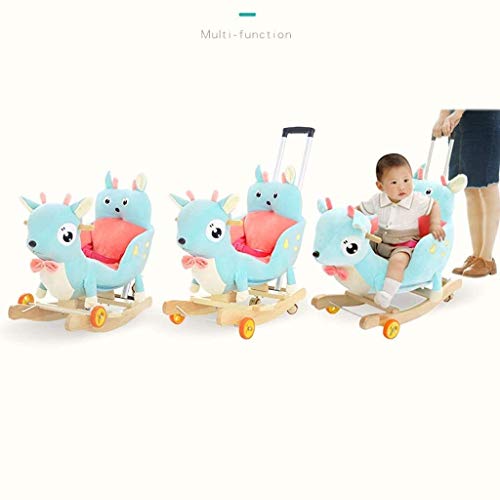ZHANGYUEFEIFZ Schaukelpferd Plüsch Schaukeltier Pferd Rocking Pferd Music Stuhl Baby Trojan Spielzeug Geschenk… – Bild 7