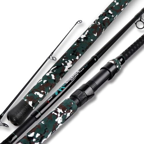 Fiblink 4-Piece Surf Spinning Fishing Rod, Portable Travel-Friendly Pole, Carbon Fiber Fishing Rod (9’-10’-12’) (10 H)