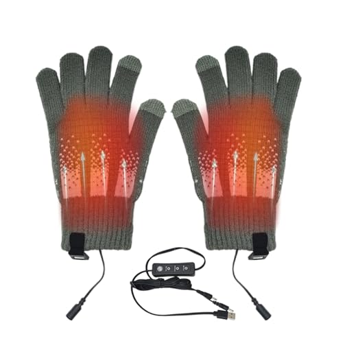 Guantes calefactados, calentadores de manos USB para senderismo, ciclismo, guantes desmontables para pantalla táctil para clima frío, guantes de snowboard con calefacción de 3 niveles para ciclismo al