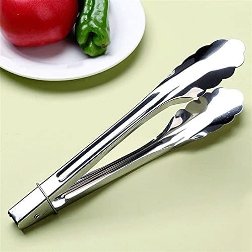 Pinces de Cuisine, Pince de Cuisine en Acier Inoxydable, idéale for Prendre la Viande, du Fromage, Pain, Glace et Plus Encore, Durable, Longueur: 22,5cm