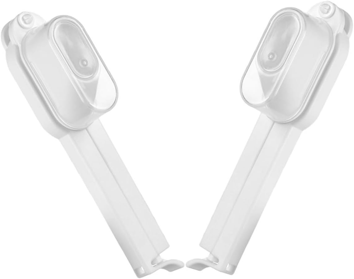 2 Pack Airtight Food Bag Clips with Pour Spout, Plastic White