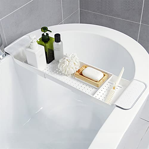 Plateau de baignoire rétractable en bambou extensible pour un bain relaxant