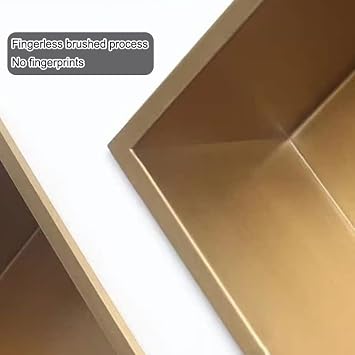 Shower Niche, Recessed Wall Cabinet, Stainless Steel Wall Niche for Shower Wall, Water Proof NO Tile Needed Storage Organizer(Gold)