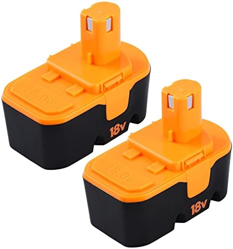 Fhybat 2 Pack Ni-Mh 18 Volt P100 Battery Compatible with Ryobi 18V Battery P101 ABP1801 ABP1803 BPP1820 1322401 1400672 13022 1323303 130255004 130224028 130224007