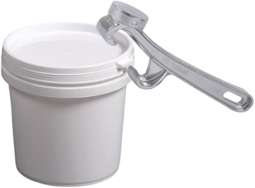 Miniatura 3 de Abridor de cubo de aluminio de 5 galones con tapa plateada, abridor de latas, herramienta de extracción de tapa resistente para oficina en casa