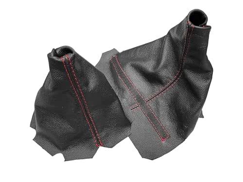 Compatible With Chevy Corvette C5 1997 1998 1999 2000 2001 2002 2003 2004 New Genuine Leather Automatic Emergency Brake & Shift Boot Cover In Torch Red (Made In USA) (Handbrake - Foto 5