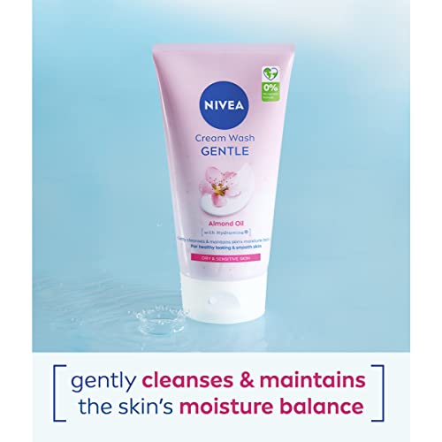NIVEA Gentle Face Cream Wash (150ml), Face Cleanser with Almond Oil and Hydramine Gently Cleanses for Smooth, Healthy Skin, Face Wash for Dry and Sensitive Skin - Image 2