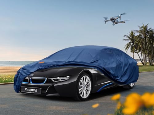Image of Kaugung Heavy Duty Car Cover Custom Fit BMW i8 (I12) (2014-2020), Waterproof All Weather Resistant Outdoor Sun Rain Dust Snow Protection with Anti-Theft Lock. (USA Warehouse, Within 3-7 Days)