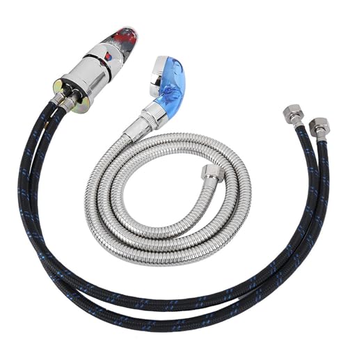 Shampoo-Bett-Wasserhahn, Shampoo-Bett-Stuhl, 70 Cm Wasserhahn + Blauer Duschkopf + 120 Cm Schlauch für Friseursalon, Friseursalon, Salon Punch, Shampoo-Bett-Schüssel-Zubehör,