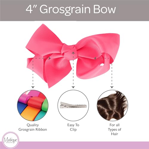 Lazo de peluquería 4 pulgadas para niñas color rosa fuerte miniatura 4