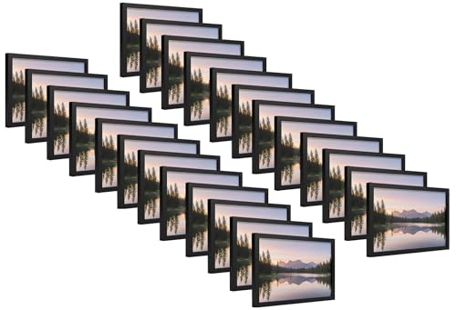 Image of 4x6 Inch Wooden Photo Frame | Fits 4x6 Photos | 0.5 mm Unbreakable Acrylic Front | Wall & Tabletop Display | Lightweight Gallery Style Frame for Home & Office (24, Classic Black)