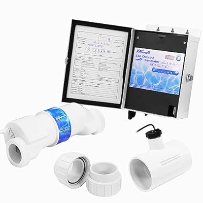 XtremepowerUS 15K Salt Chlorination System for In-Ground Pools up to 15,000 Gallons Flow Switch Cell Fitting Complete System, White