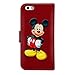 DURARMOR Compatible with iPhone 6S Plus Wallet Case, Compatible with iPhone 6 Plus Red Cartoon Mouse Character Premium Leather Wallet with ID Card Cash Slots Flip Stand Magnetic Closure Carrying Case