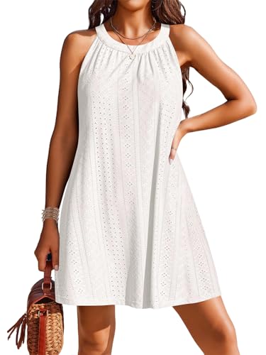 Zetieny Copricostume Donna Vestito Mare Casual Abito da Spiaggia Bikini Cover Up Estivi Senza Maniche Corte Spiaggia Vestiti da Vacanza Beachwear Beach Dress