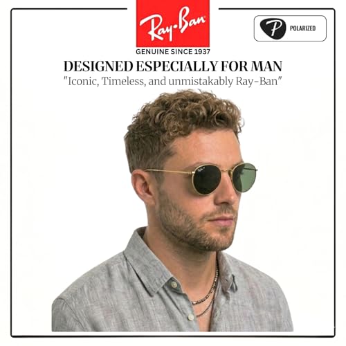 Image of Ray-Ban RB3447 ROUND METAL Round Shaped Sunglasses for Men with Official RAYBAN Eyewear Kit