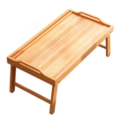 Bivoyudローテーブル 折りたたみ おしゃれ 竹製 ちゃぶ台 ベッドテーブル 折り畳み机 座卓ベッドトレイ 軽食朝食トレイテーブル 折りたたみ式デスク ノートパソコンデスク 小型 軽量 膳 小さい 完成品 (ナチュラル,40*30*20cm)