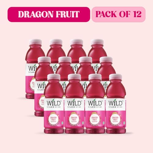 Image of Wild Vitamin Drink Dragon Fruit Flavoured 400ml Pack of 12 - Vitamin C B5 B6 B12 Contains Electrolytes Hydration Drink