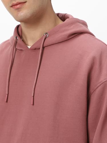 Image of Urbano Fashion Men's Cotton Solid Oversized Hooded Neck Sweatshirt