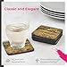 Pimpernel Tuscany Coasters - Set of 6 Cork Backed Square Drink Coasters with Rustic Vineyard Scene - Heat & Stain Resistant Surface Protectors for Italian Table Decor or Mediterranean Kitchen Themes