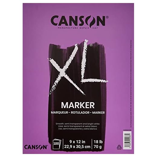 Canson XL Series Marker Paper, Foldover Pad, 9x12 inches, 100 Sheets (18lb/70g) - Artist Paper for Adults and Students