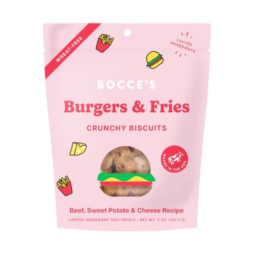 Bocce's Bakery - Limited Edition Wheat-Free Dog Treats, Burgers & Fries Biscuits, 5 oz