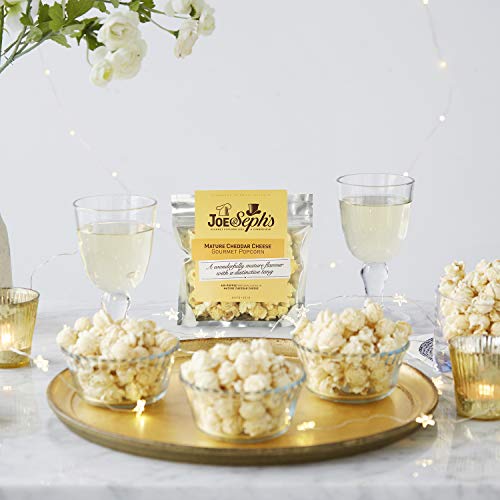 Joe & Seph's Savoury Popcorn Tasting Selection (5x30g) | Goats Cheese & Black Pepper, Cheddar Cheese, Truffle, Cheddar Cheese & Chilli and Camembert Cheese, gourmet popcorn, air-popped popcorn