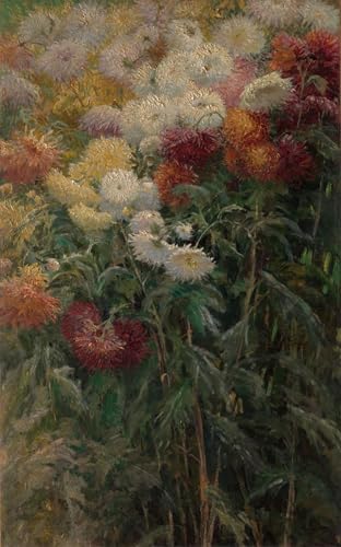 Tableau Fleurs du jardin à Petit-gennevilliers par Gustave Caillebotte impression art 60x90cm
