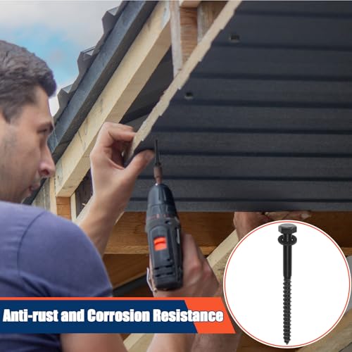 Image of Tandefio 50 Pack 3 /8''X 5'' Lag Bolts Screw with Washer Galvanized, Black
