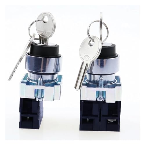 Bouton de commande a cle XB2-BG21 autobloquant 2 positions 1NO 22mm