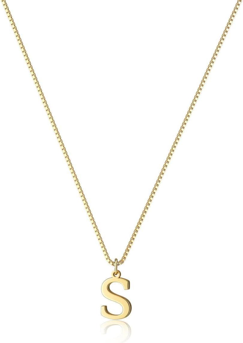 Gold Initial Necklaces for Women Girls, Dainty Gold Letter Necklace Tiny A-Z Pendant Choker Necklace Trendy Cute Personalized Monogram Name Necklace Gold Jewelry Necklace for Teen Girls Gift