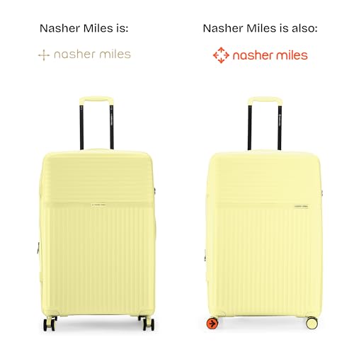 Image of Nasher Miles Krabi Expander Hard-Sided Polypropylene Luggage Set of 3 | 55cm, 65cm & 75cm | 8 Wheels Small, Medium & Large Trolley Bag for Travel | Suitcase (Yellow)