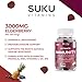 SUKU Vitamins - Ultimate Immunity - Elderberry Echinacea and Propolis Gummies for Immune Support, Easy to Chew - Non GMO, Gluten Sugar Free - Pomegranate Lime Flavored Gummy Vitamins, 50 Count