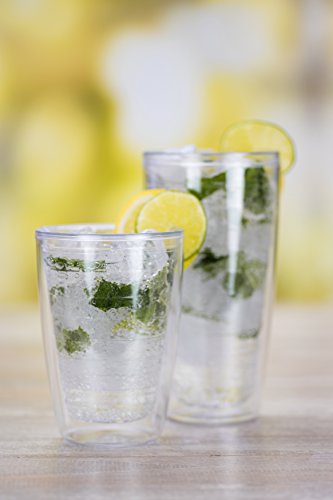 Boston Warehouse Insulated Plastic Tumblers, 16-Ounce, Set Of 4, Clear Collection #TOP5