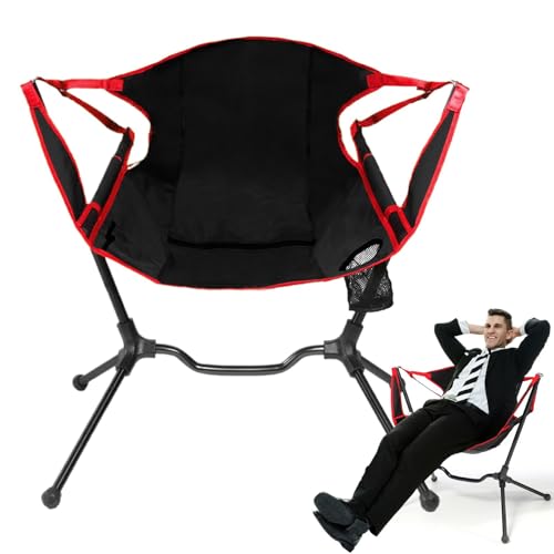 Mecedora de camping, mecedora para adultos, 600D Oxford, con bolsa de transporte, plegable, resistente y con respaldo cómodo, para jardín, pícnic, terraza