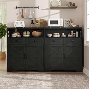 31.5" Black Storage Cabinet with Drawers & Shelf, Farmhouse Sideboard Buffet Cabinet with Storage, Kitchen Pantry Hutch Cabinet, Coffee Bar Cabinet Station Table for Kitchen, Livingroom, Dining Room 315 Black Storage Cabinet with Drawers Shelf Farmhouse Sideboard Buffet Cabinet with Storage Kitchen Pantry Hutch Cabinet Coffee Bar Cabinet Station Table for Kitchen Livingroom Dining Room