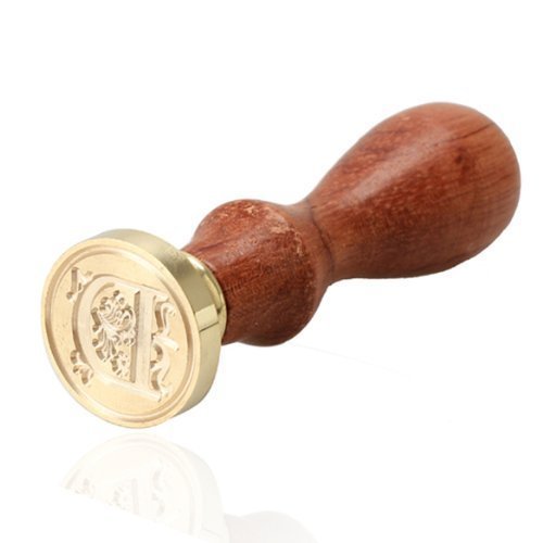 Topbuti Vintage Retro Wooden Alphabet Letter Initial Wax Classic Sealing Wax Seal Stamp (D)