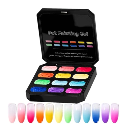 Gel de uñas de 12 colores sin lavado y paleta portátil de alta durabilidad