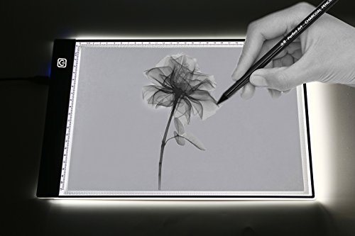 A4 Ultra-Thin Portable LED Light Box Tracer USB Power Cable Dimmable Brightness Artcraft Tracing Light Pad Light Box Set (A4)