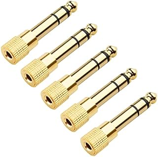 Cable Matters 5-Pack Headphone Adapter (Headphone Jack Adapter), 3.5mm to 6.35mm Adapter, Aux Adapter/Jack Adapter, 6.35mm to 3.5mm Adapter