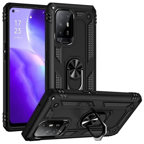 KrKis Shockproof Ring Back Cover Case for Oppo F19 Pro Plus (Black) (B0BVMF5521) Amazon Price History, Amazon Price Tracker