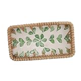 Solution de présentation multifonctionnelle : ce plateau rectangulaire en rotin tressé est idéal pour organiser votre coiffeuse et peut également servir de petit plateau de service en rotin pour les en-cas, les bijoux, la décoration de coquillages ou de panier de rangement de table