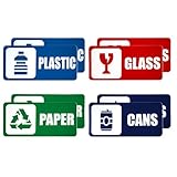 Recycle Stickers for Trash Bins – Waste Sorting Labels Set | Waterproof...
