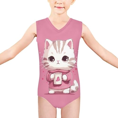 Image of Girls Swimsuit 3-14Y One Piece Swimwear Sleeveless Girls Bathing Suit