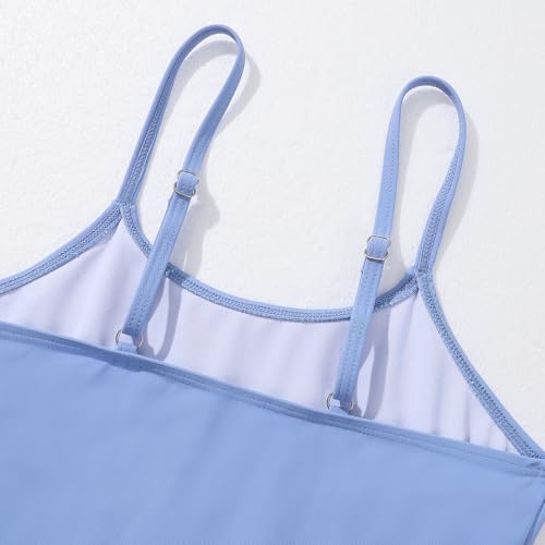 Weixinbuy Girl's One Piece Swimsuits with Mesh Skirt Bathing Suits Swimwear with Cover Up for Girls 9-16 Years — view 4