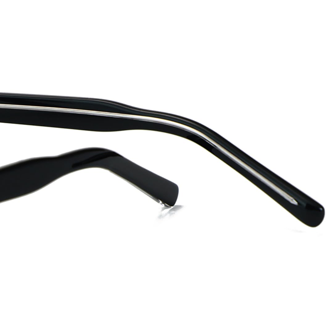 Montatura per occhiali retrò ovali da uomo Tr90 da donna, occhiali piccoli anti luce blu in acetato leopardato (nero con trasparente)