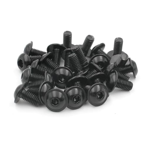 Perno de tornillo M8 de 25mm en acero negro 304 con cabeza redonda hexagonal 3