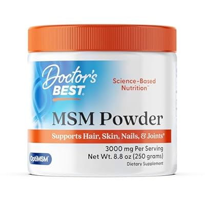 Doctors Best MSM Powder Supplement for Men & Women - Supports Hair, Skin, Nails, Joint Health, Mobility, Delivers Beneficial Sulfur with OptiMSM, Gluten Free, Soy Free, Non GMO, Vegan - 8.8 oz