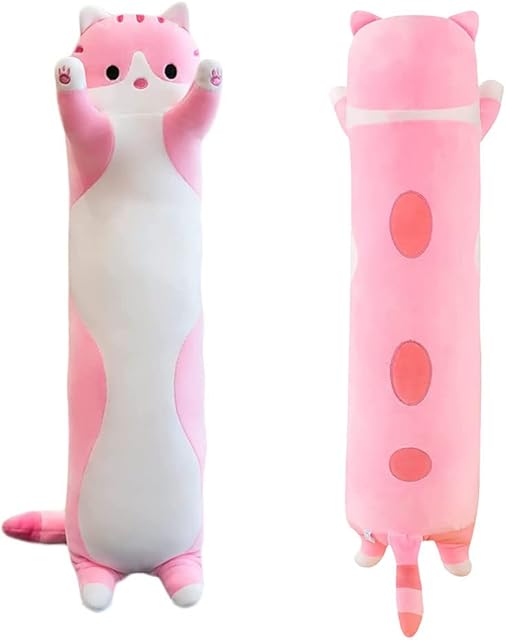 Domeilleur Cute Plush Cats Doll Soft Stuffed Cat Pillow Doll Toy Gift for Girlfriend Adult Skin-friendly Comfortable Cushion Cuddle Hugging Pillow