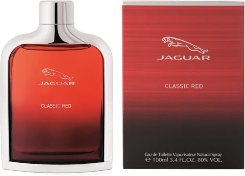 Image of Jaguar Classic Red Eau de Toilette for Men | Long Lasting Fresh Spicy Woody Fragrance | Bergamot, Blackcurrant, Raspberry, Pepper, Bay, Cedarwood & Patchouli | Designer Men's Perfume | Bold Masculine Fragrance Gift for Him | 100ml