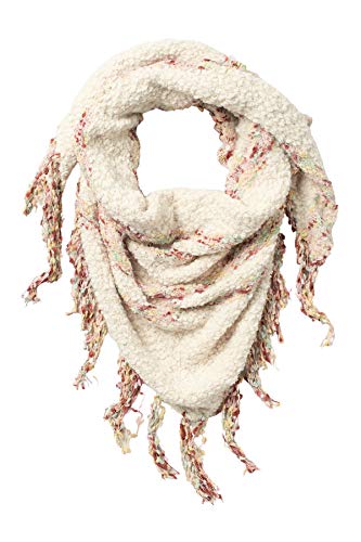Free People Women's Snuggle Stripe Faux Fur Triangle Scarf Ivory One Size #TOP5